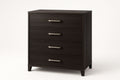 Commode tiroirs en bois marron foncé 4 tiroirs 80x40x100 cm